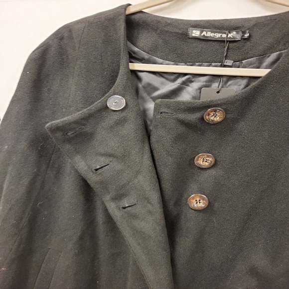 Allegra K Womens Cape Coat Black‎ Size L Ladies Outerwear Fashion Apparel - Picture 7 of 13